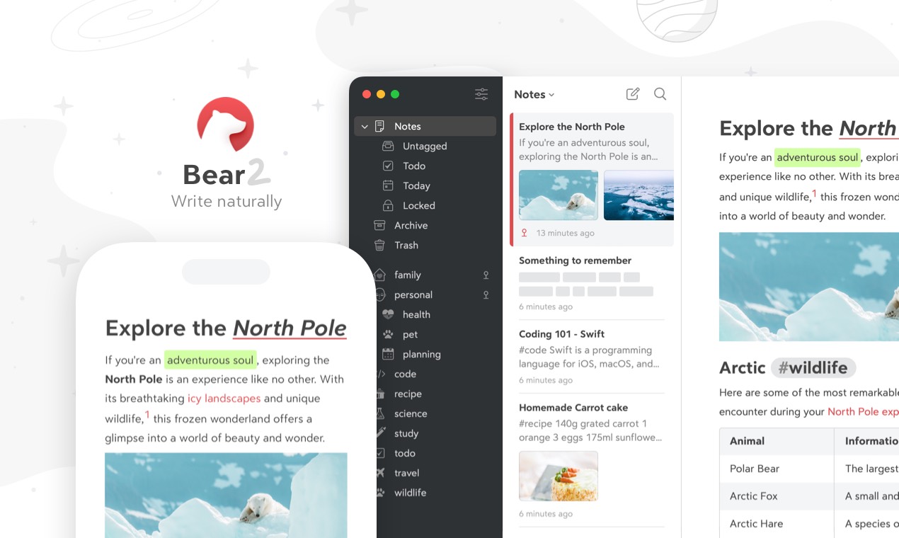 bear notes for windows